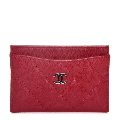 Chanel Caviar Quilted Card Holder Red 1 of 9