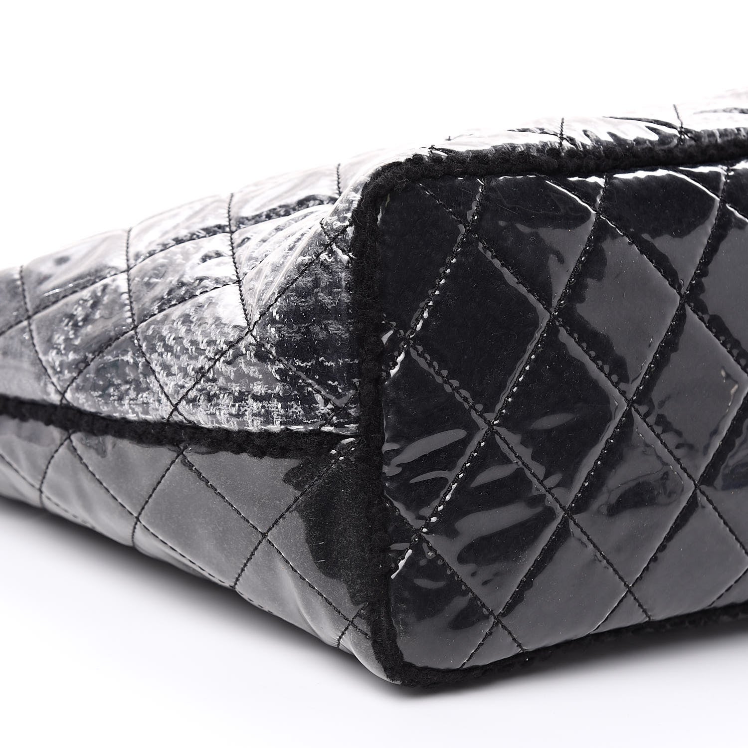 Chanel Vinyl Funny Tweed Patchwork Tote Grey 8 of 13