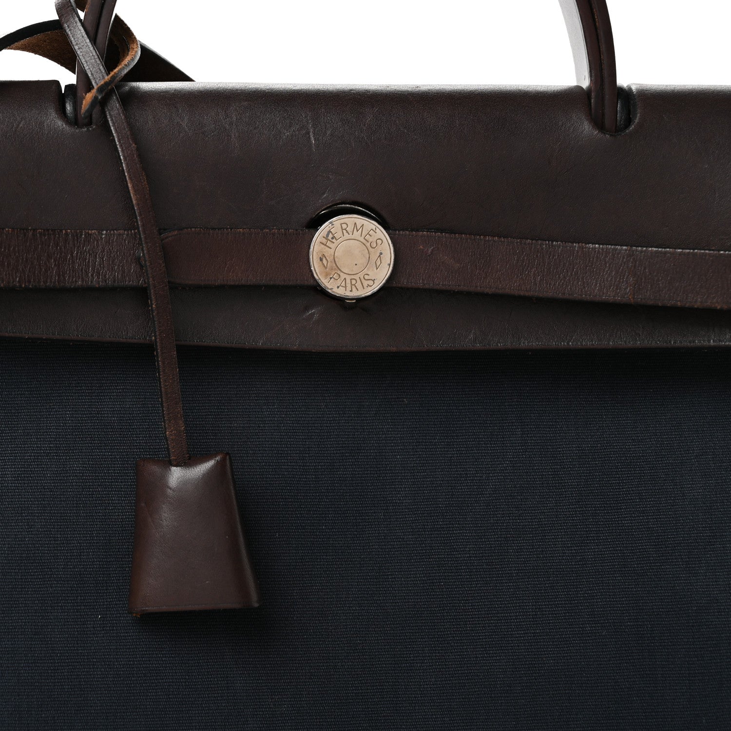 Hermes Military Toile Vache Hunter Herbag Zip 31 PM Bleu Marine Black Ebene 9 of 14