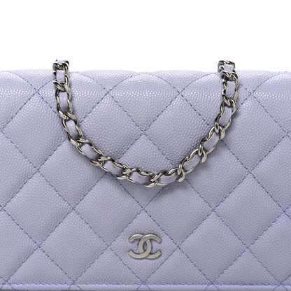 Chanel Caviar Quilted Wallet on Chain WOC Light Purple 9 of 12