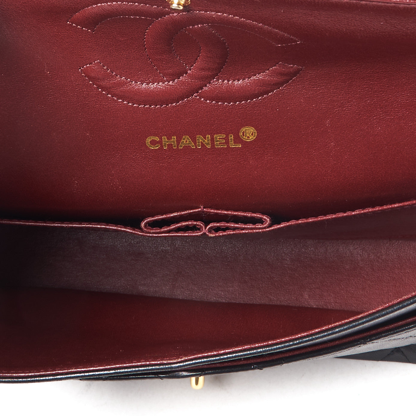 Lambskin Quilted Medium Double Flap Black