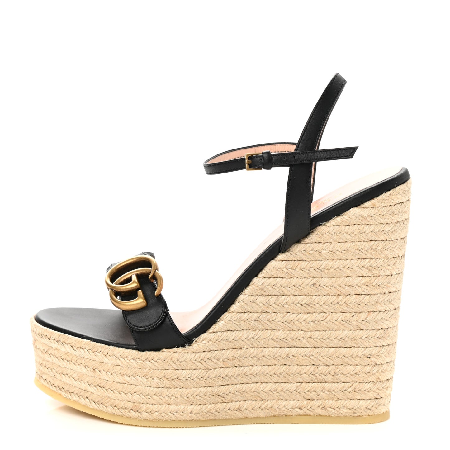 Lifford Calfskin Aitana Espadrille Platform 45/130mm Wedge Sandals 39 Black