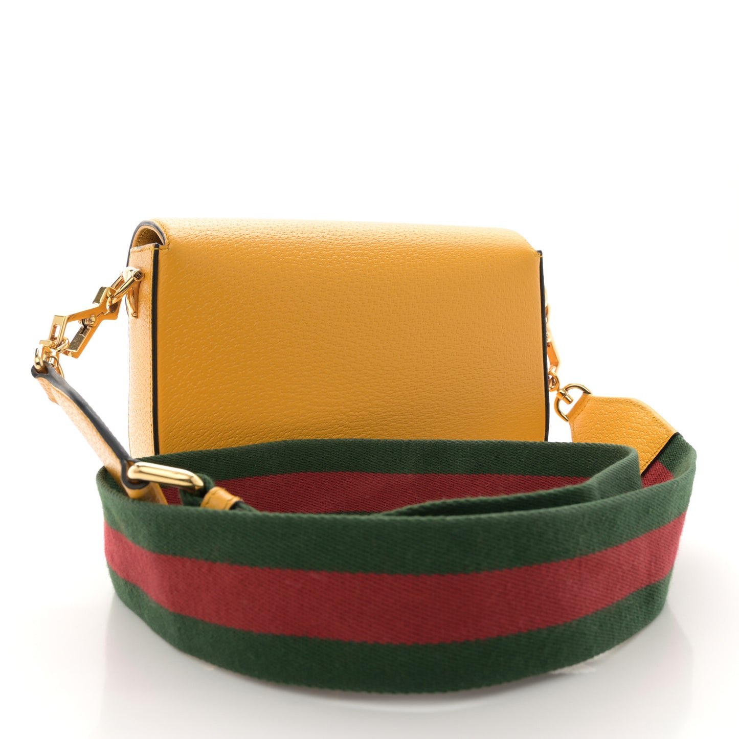 X ADIDAS Textured Dollar Calfskin Web Trefoil Mini Horsebit 1955 Shoulder Bag Crop Black