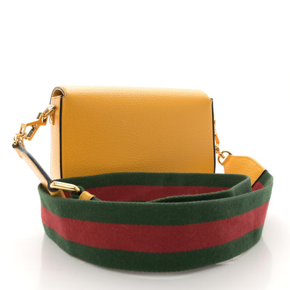 Gucci X ADIDAS Textured Dollar Calfskin Web Trefoil Mini Horsebit 1955 Shoulder Bag Crop Black 3 of 14