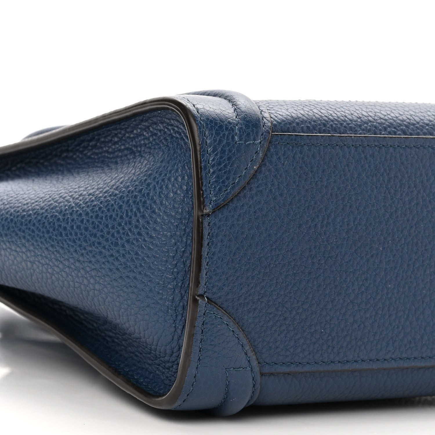 Celine Drummed Calfskin Nano Luggage Indigo 8 of 10