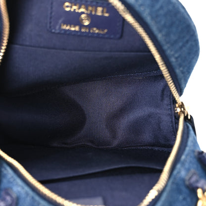 Chanel Denim Quilted Chanel 19 Round Clutch With Chain Blue 5 of 11