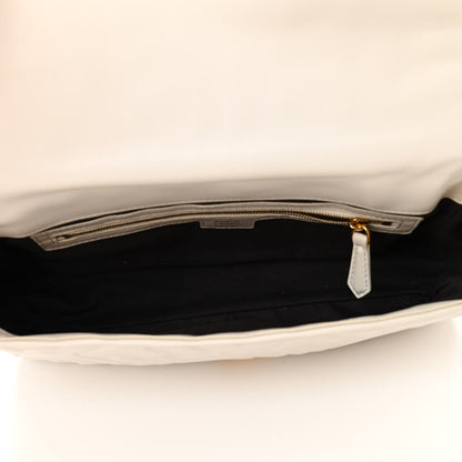 Fendi Nappa FF 1974 Embossed Baguette White 5 of 9