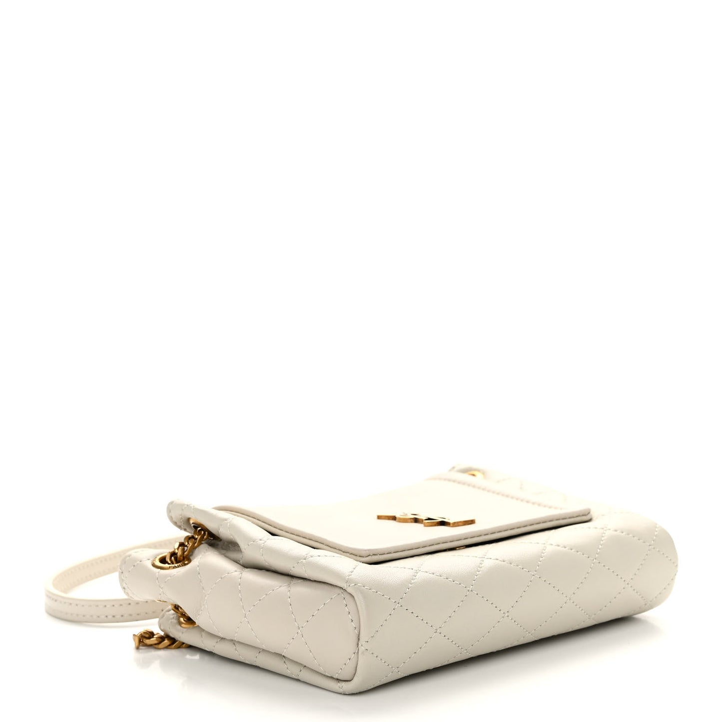 Lambskin Quilted Monogram Mini Nolita Blanc Vintage