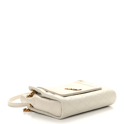 Saint Laurent Lambskin Quilted Monogram Mini Nolita Blanc Vintage 4 of 10