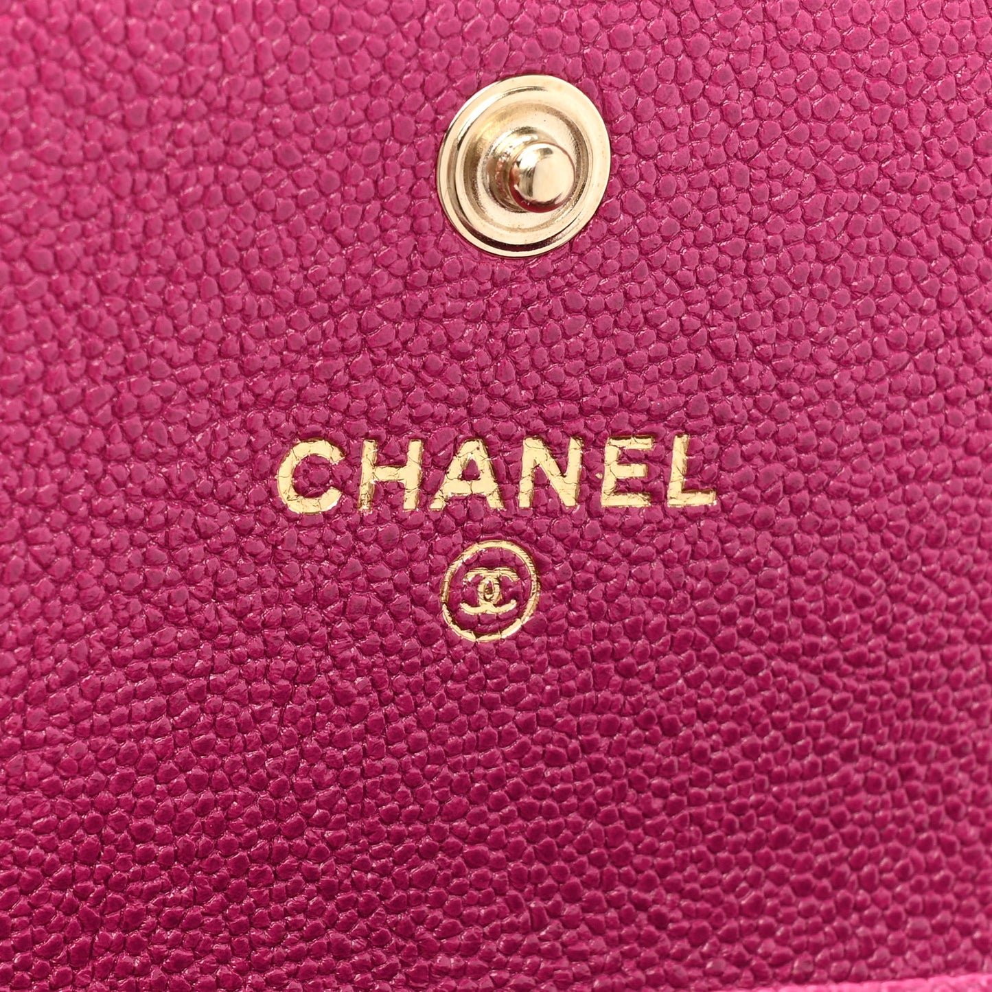 Caviar Quilted Boy Card Holder Wallet Fuchsia