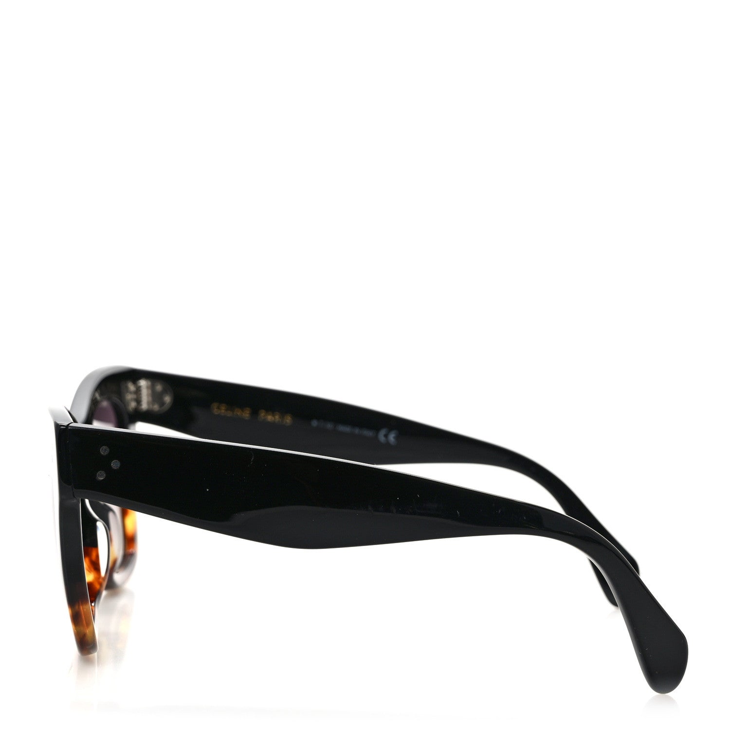 Celine Polarized Acetate Sunglasses CL4004IN Black Havana 3 of 7