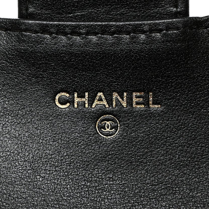 Chanel Metallic Calfskin Quilted Reissue Card Holder Wallet Charcoal 7 of 9