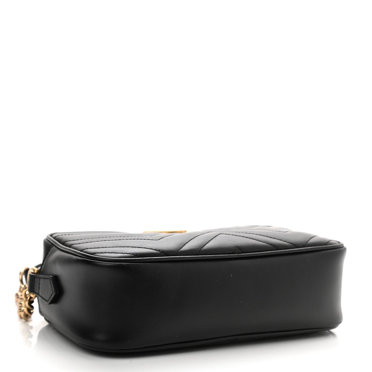 Calfskin Matelasse Small GG Marmont Chain Shoulder Bag Black