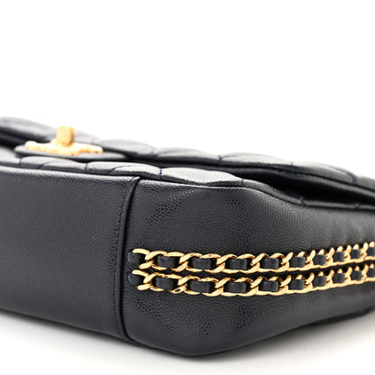 Chanel Caviar Quilted Small CC You Flap Dark Blue 10 of 13