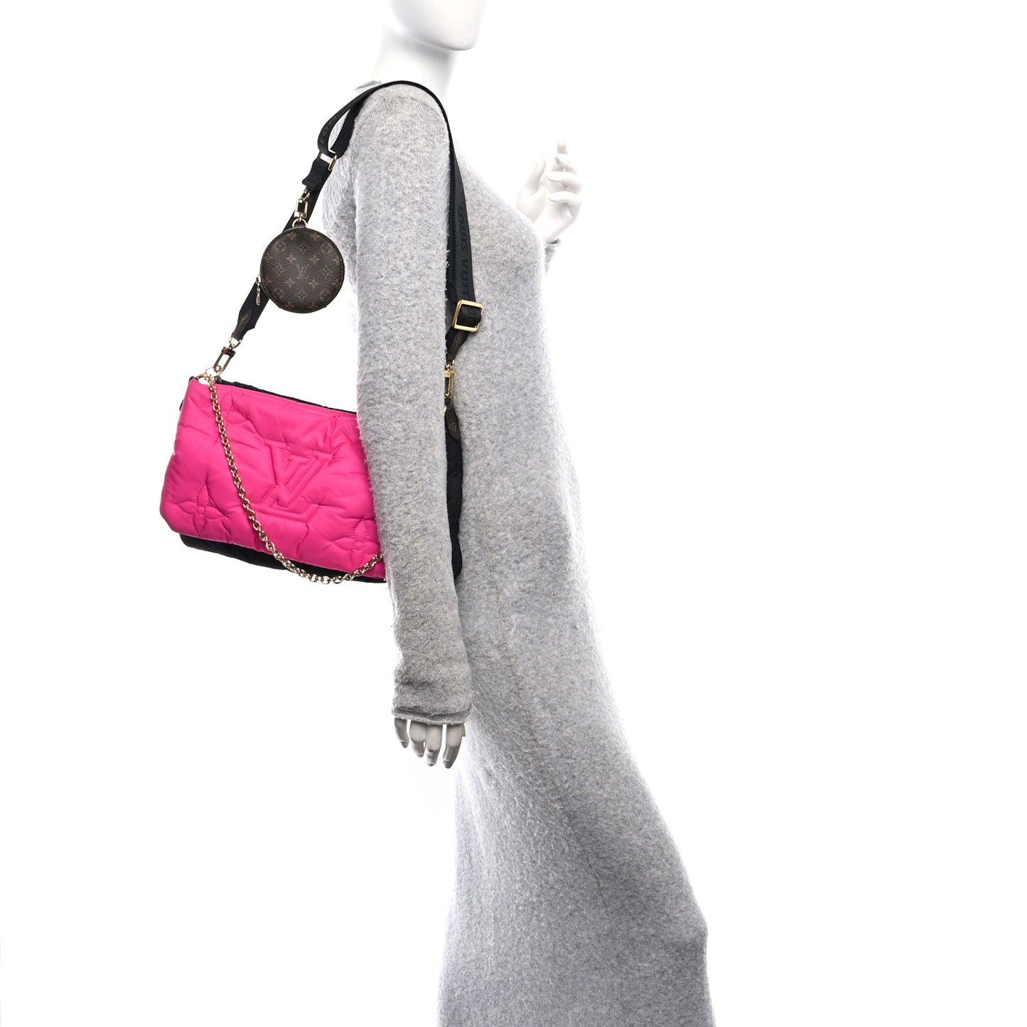 Econyl Monogram Pillow Maxi Multi Pochette Accessories Black Fuchsia
