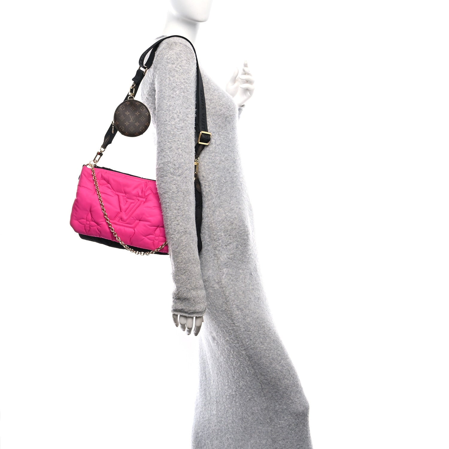 Louis Vuitton Econyl Monogram Pillow Maxi Multi Pochette Accessories Black Fuchsia 2 of 11