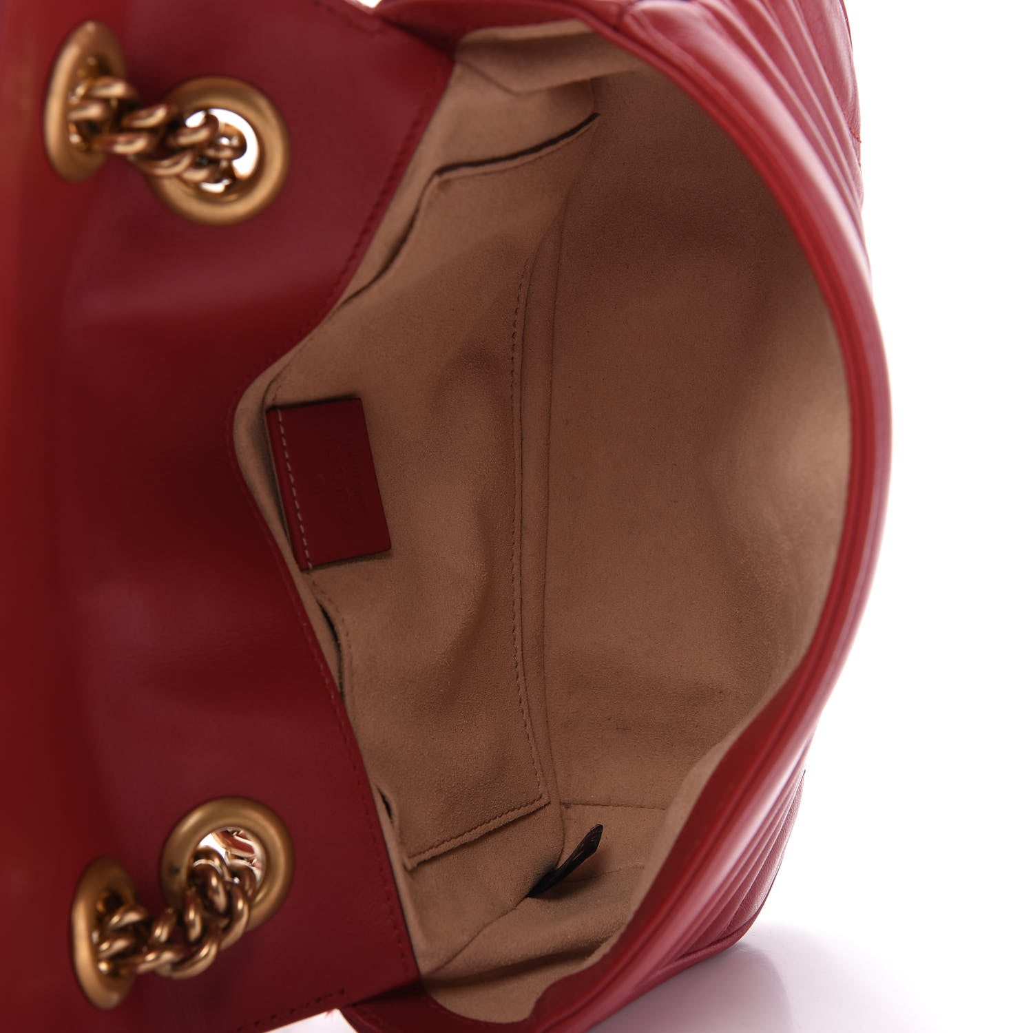 Gucci Calfskin Matelasse Mini GG Marmont Shoulder Bag Hibiscus Red 4 of 9