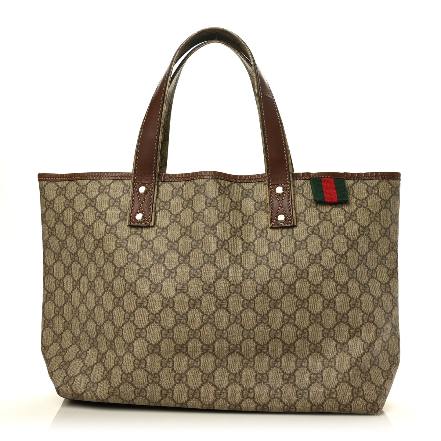 GG Plus Monogram Medium Signature Web Loop Tote Brown