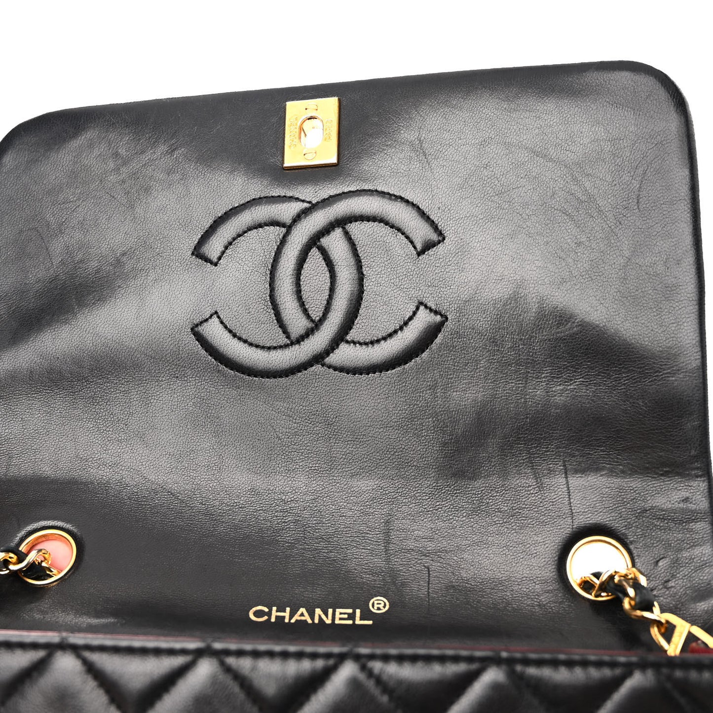 Lambskin Quilted Small Single Flap Black