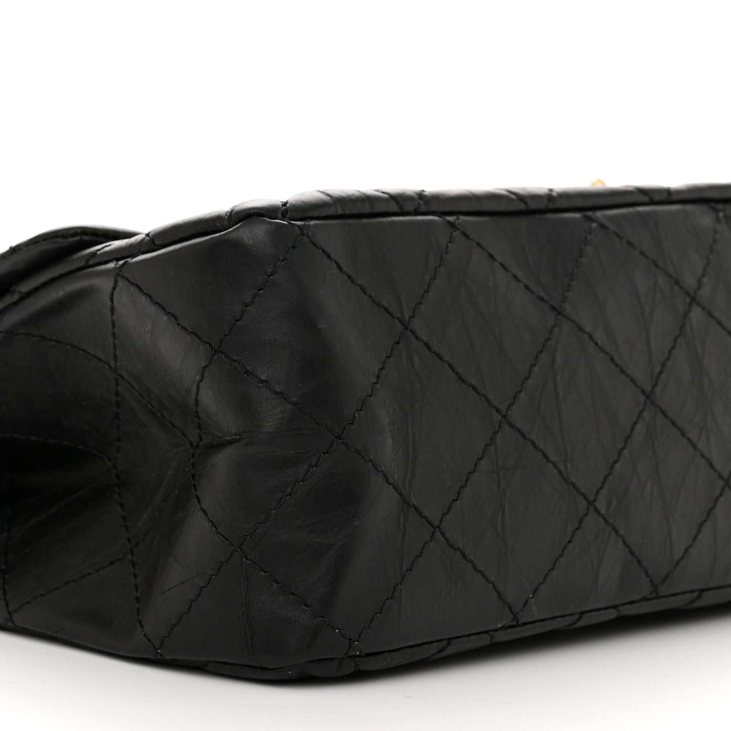 Aged Calfskin Quilted 2.55 Reissue 227 Flap Black