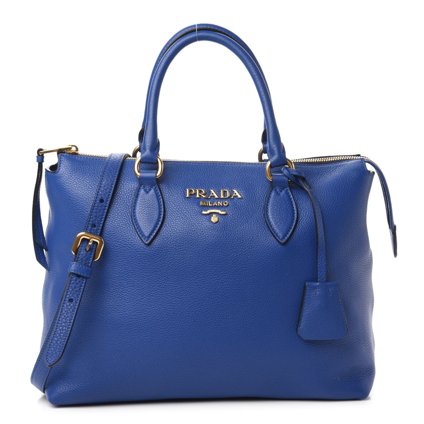 Vitello Daino Shopping Tote Azzurro