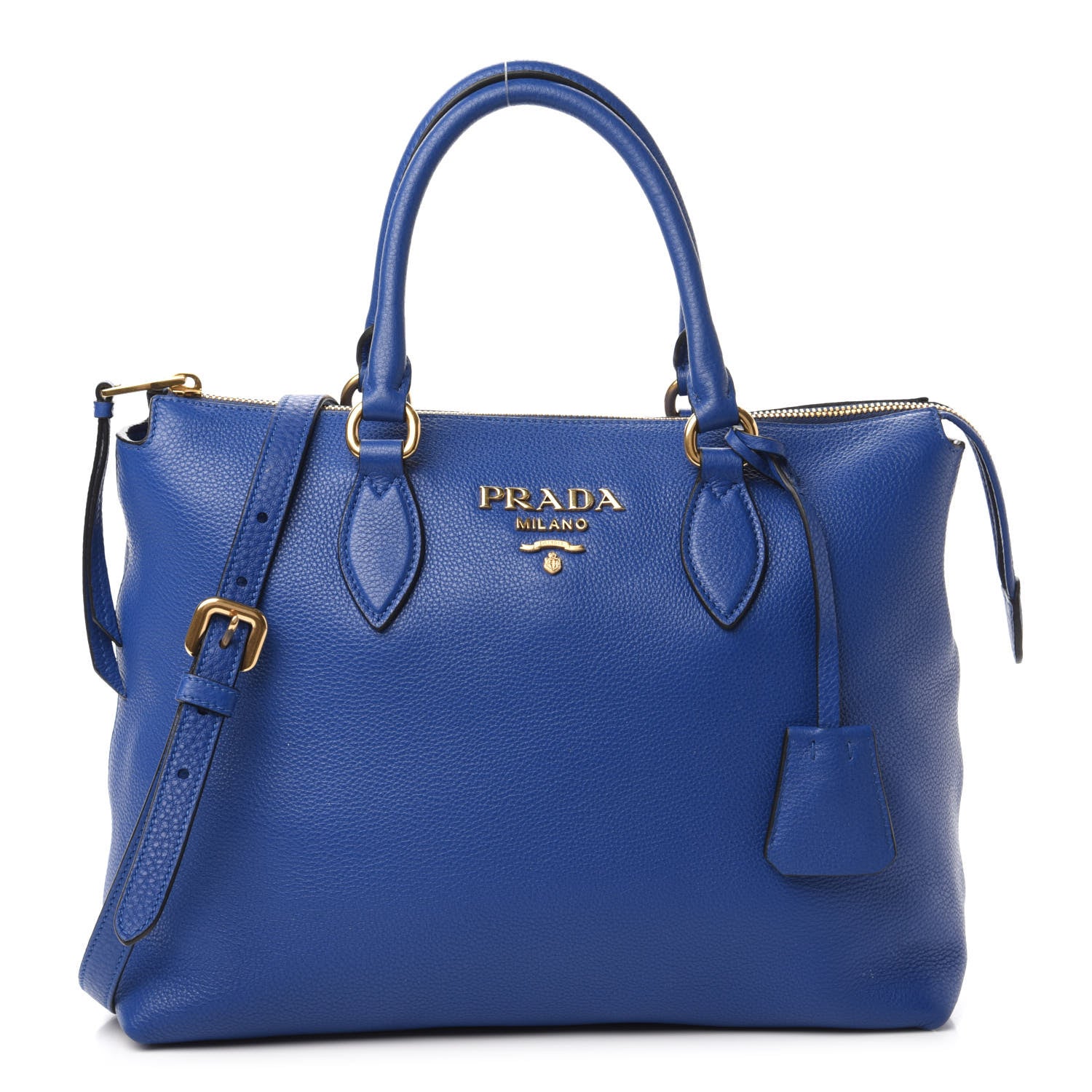 Prada Vitello Daino Shopping Tote Azzurro 1 of 9