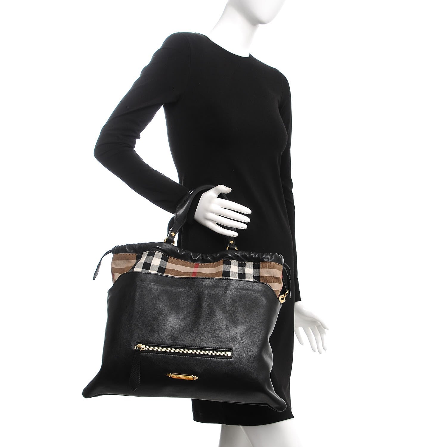 Burberry Calfskin House Check Big Crush Black 2 of 21