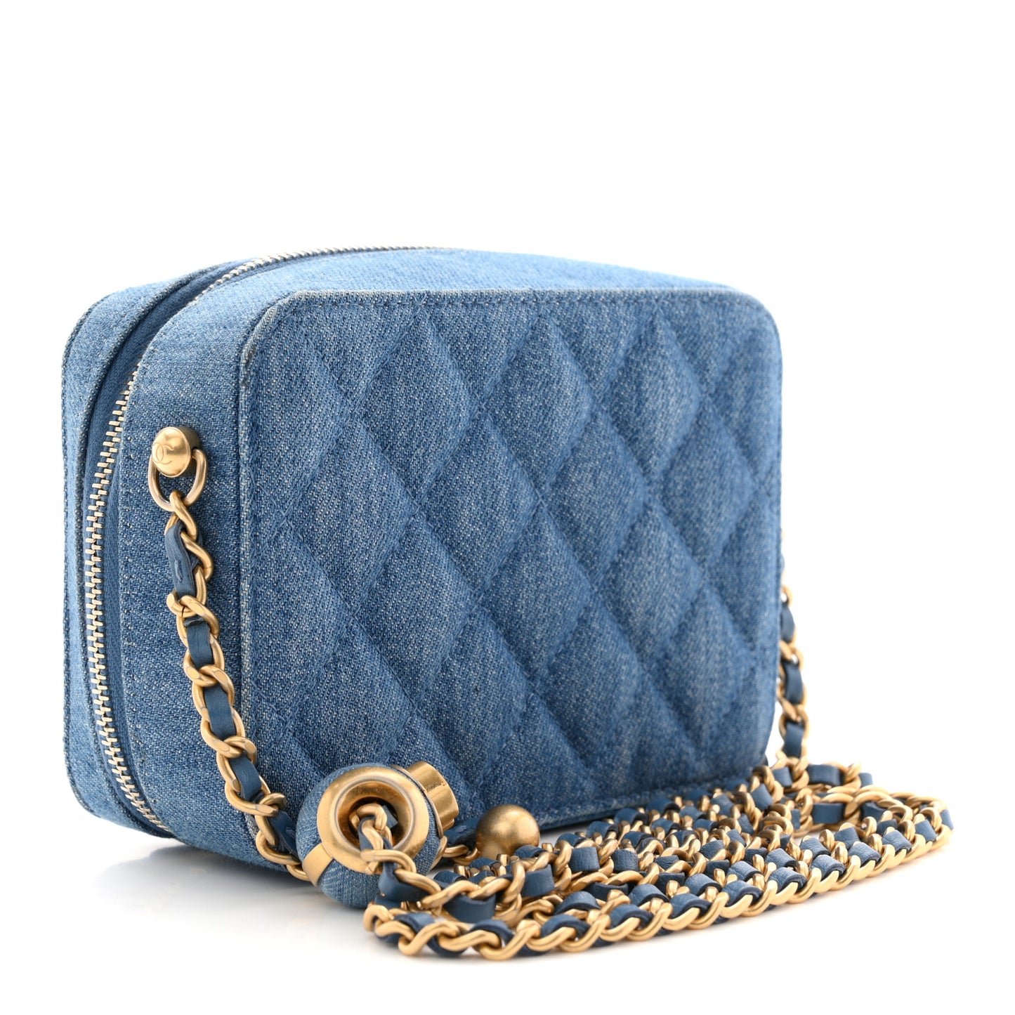 Denim Quilted CC Pearl Crush Camera Case Blue