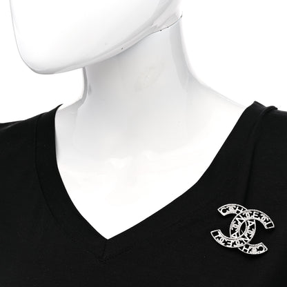 Chanel Crystal CC Brooch Silver 2 of 5