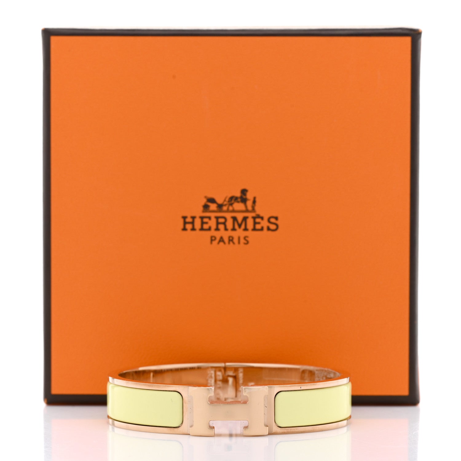 Hermes Enamel Narrow Clic Clac H Bracelet PM Poussin 7 of 7