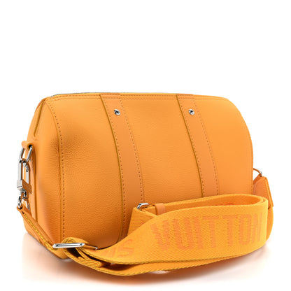 Louis Vuitton Grained Calfskin Aerogram City Keepall Safran Yellow 3 of 12