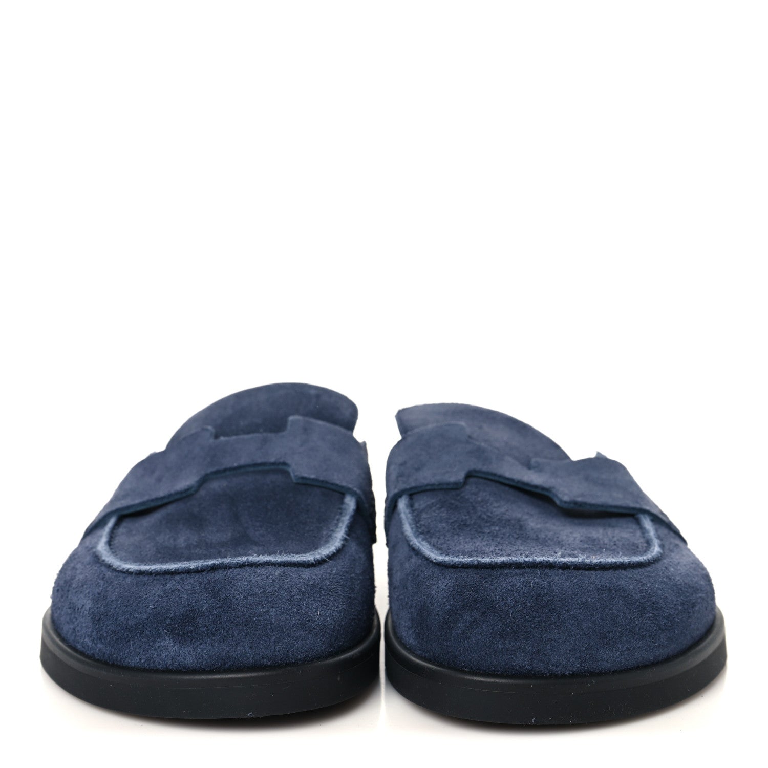 Hermes Suede Calfskin Mens Go Mules 40 Bleu Celeste 3 of 10