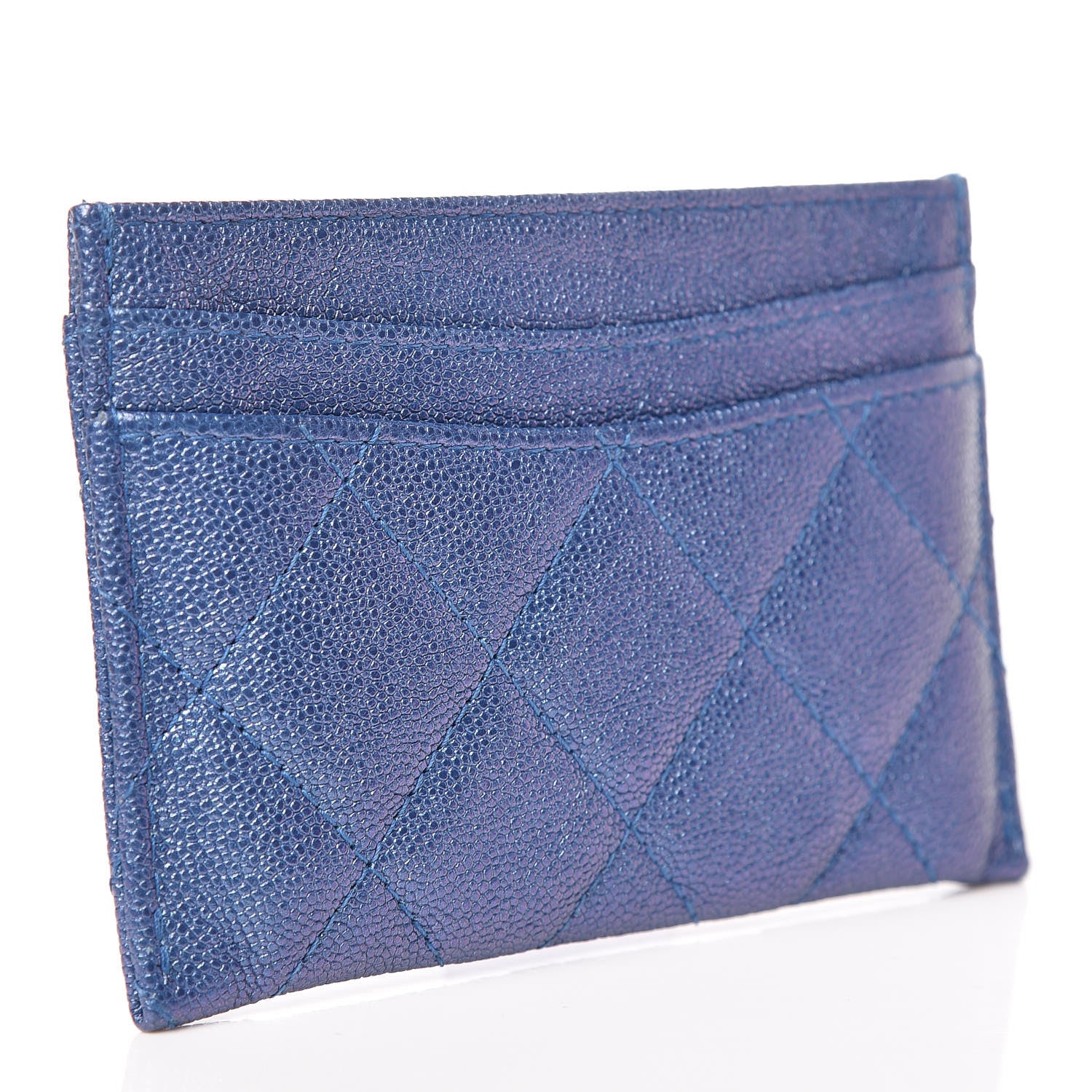Chanel Iridescent Caviar Quilted Card Holder Dark Blue 3 of 9