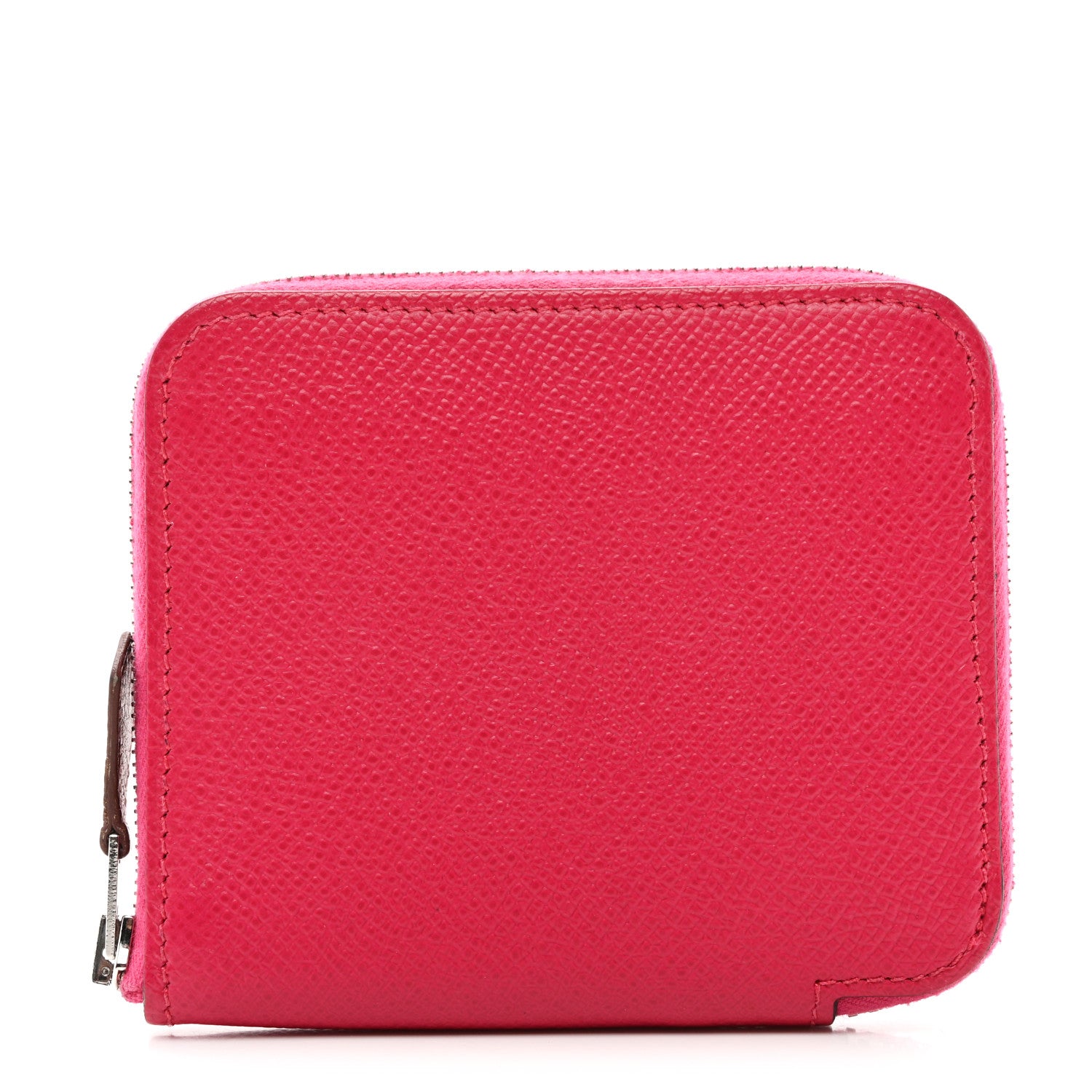 Hermes Epsom Silk'In Compact Wallet Framboise Nata 1 of 8