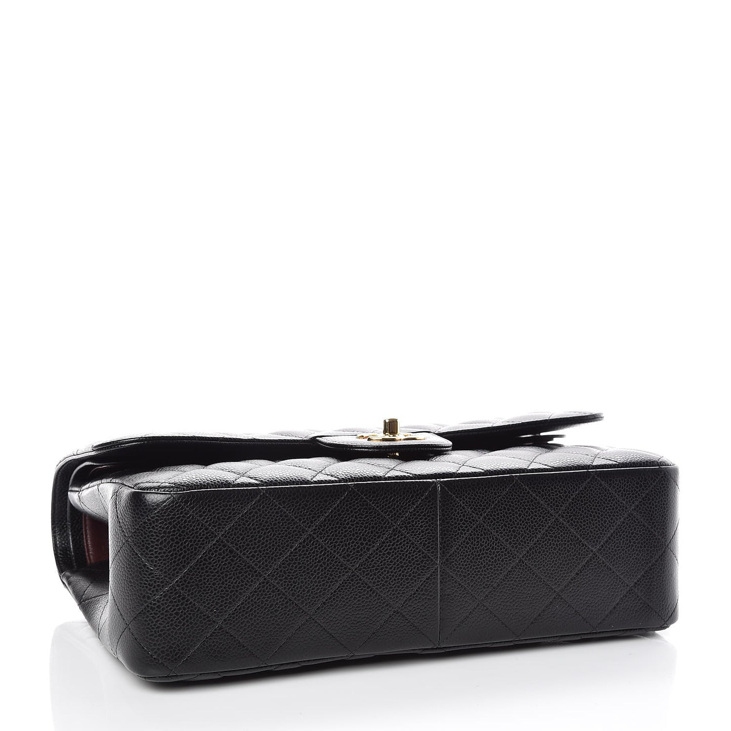 Caviar Quilted Jumbo Double Flap Black