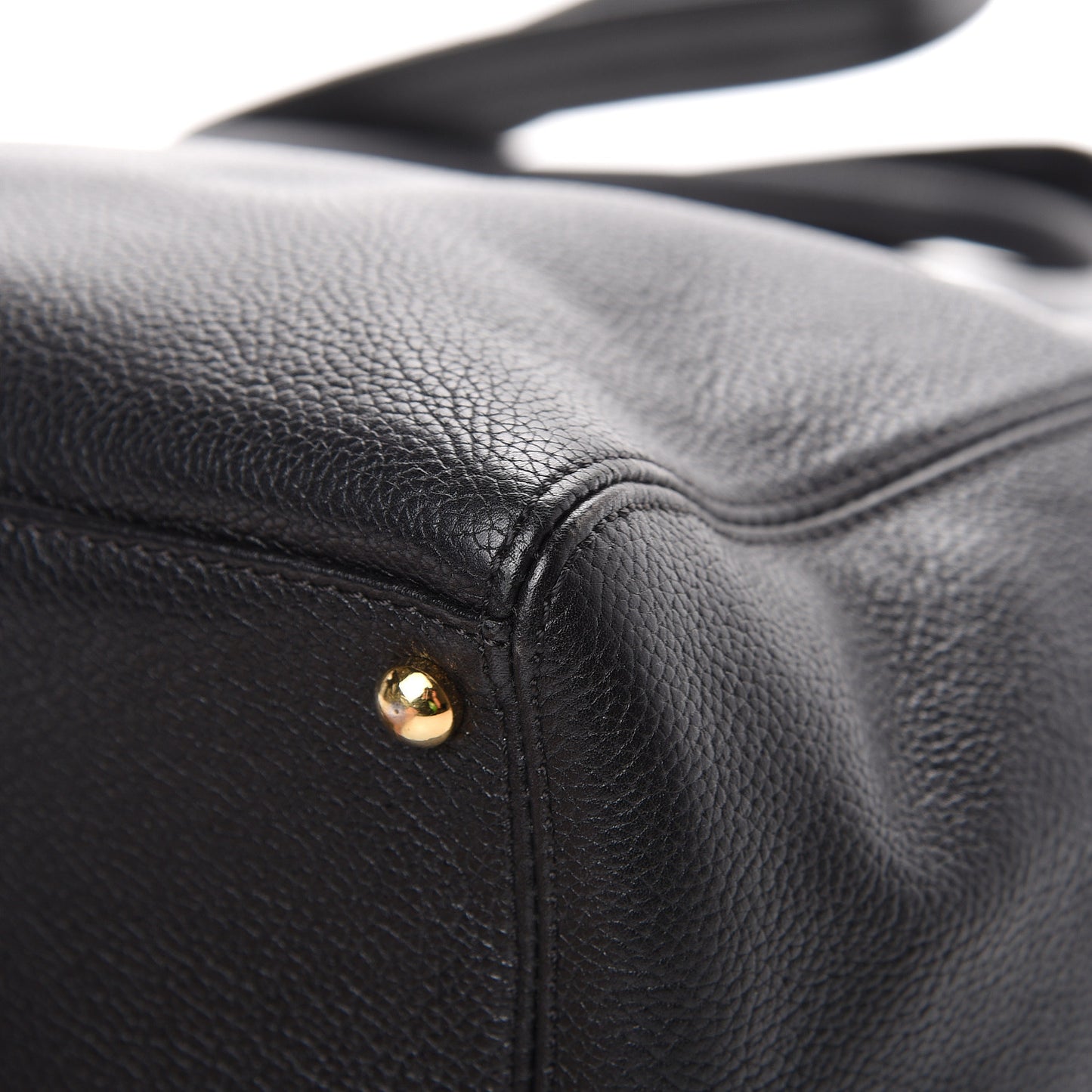 Calfskin Cerf Executive Shopper Tote Black