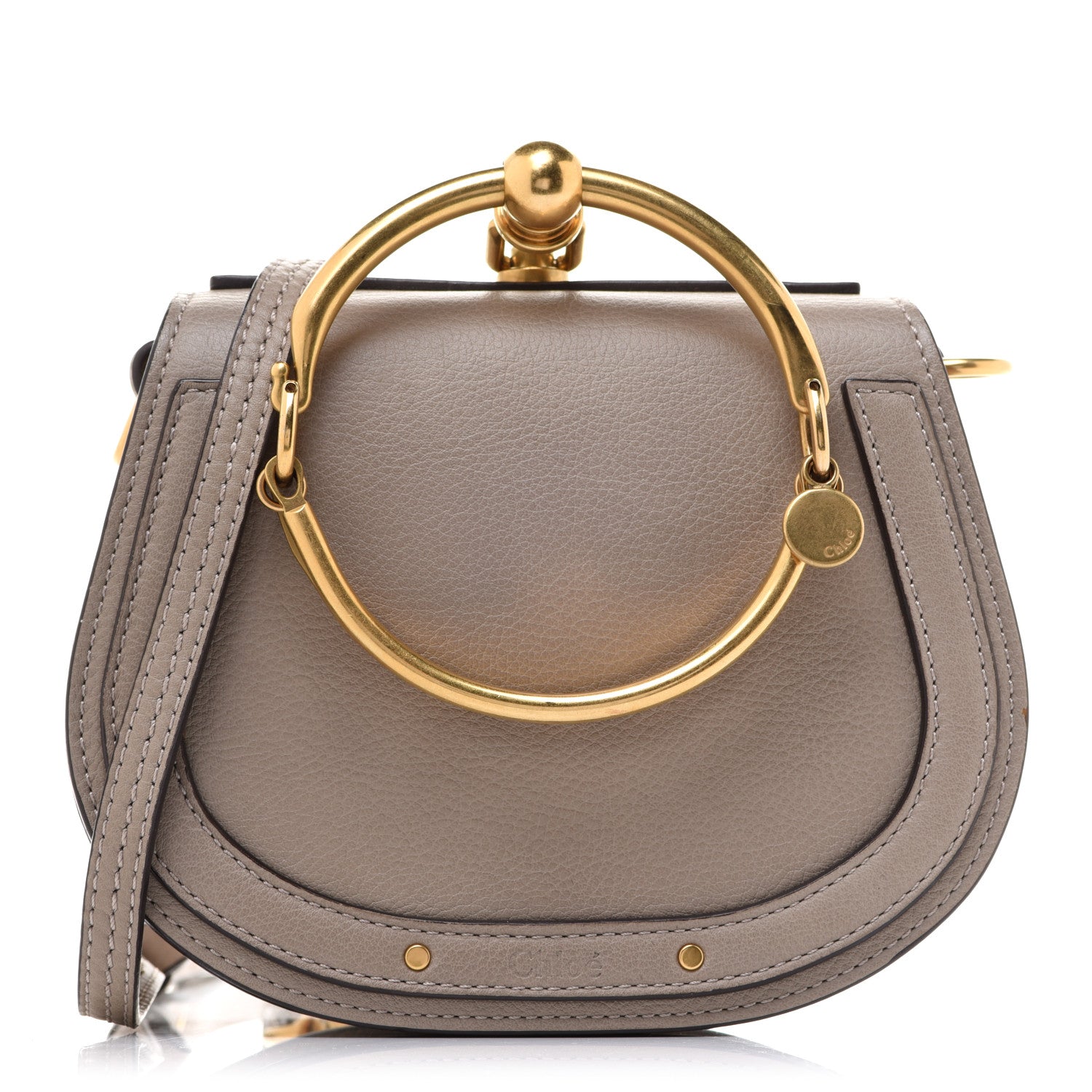 Chloe Calfskin Suede Small Nile Bracelet Bag Motty Grey 1 of 10