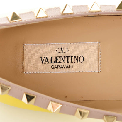 Valentino Garavani Calfskin Nappa Rockstud Ballerina Flats 36 Yellow Poudre 7 of 8