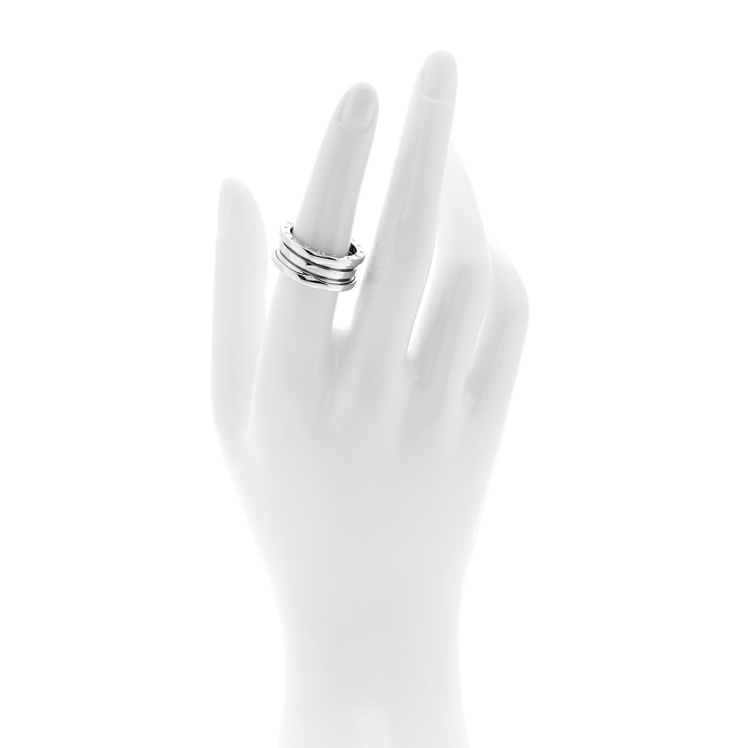 Bulgari 18K White Gold B.Zero1 Two-Band Ring 54 6.75 2 of 5