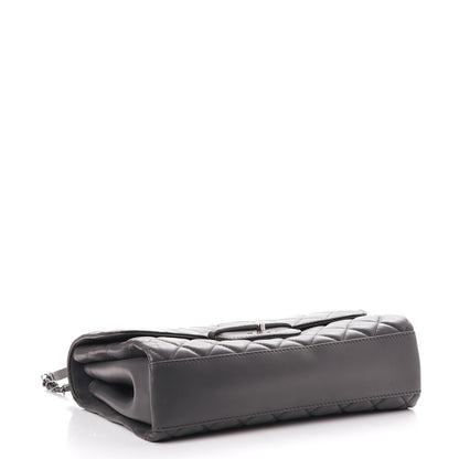 Chanel Lambskin Quilted Jumbo Coco Loop Flap Charcoal Grey 4 of 8