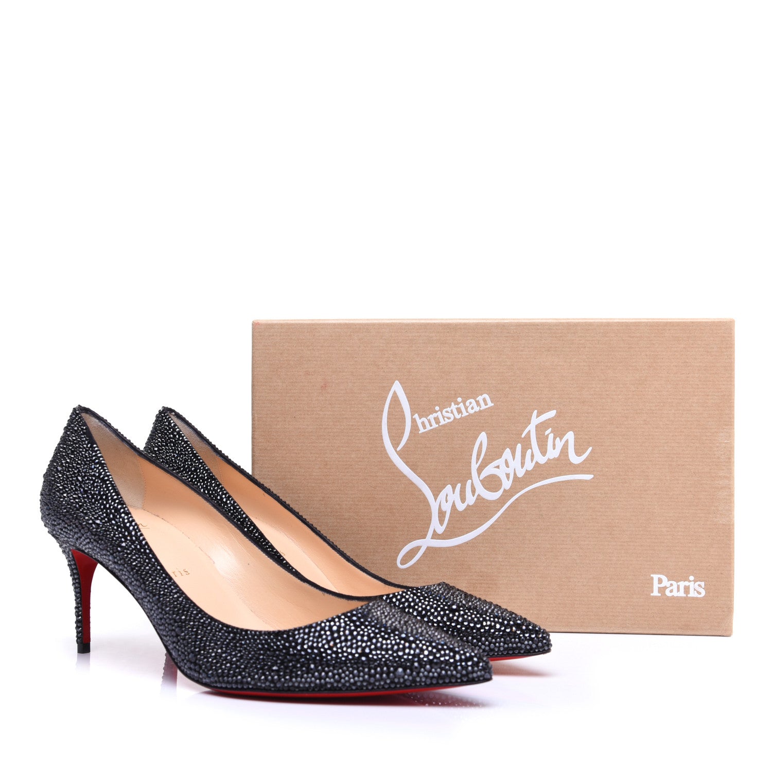 Christian Louboutin Suede Strass Kate 70 Pumps 38.5 Anthracite 12 of 12
