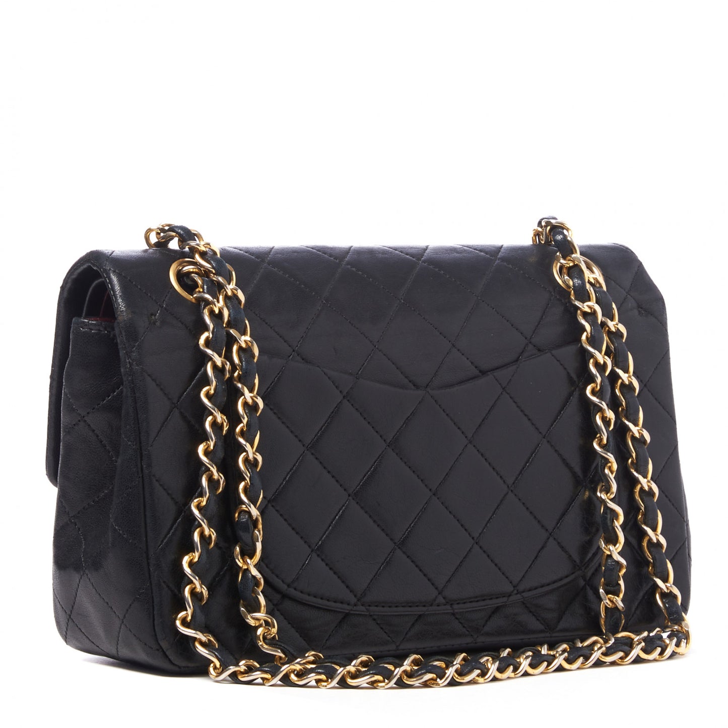Lambskin Quilted Small Double Flap Black