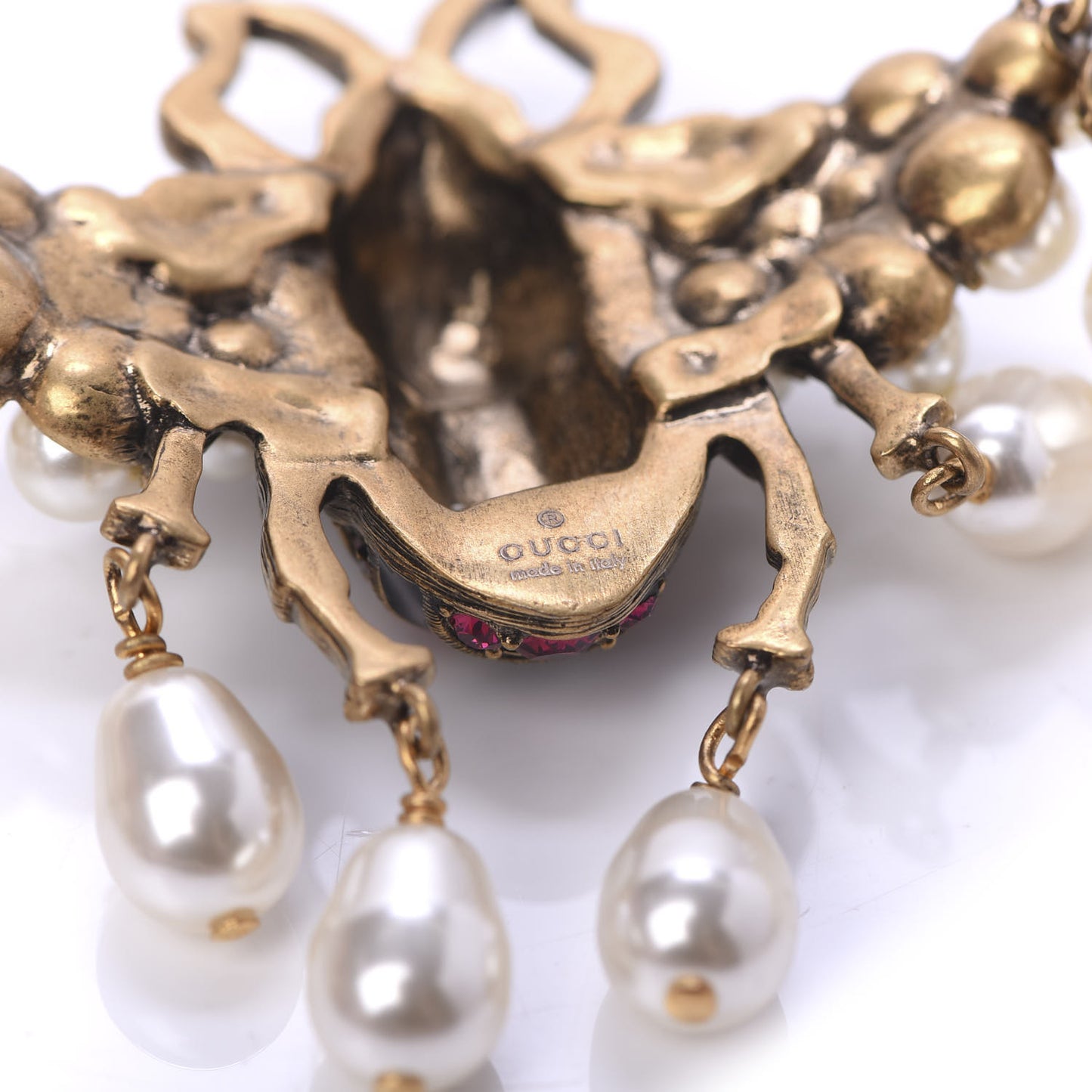 Crystal Pearl GG Sylvie Bee Necklace