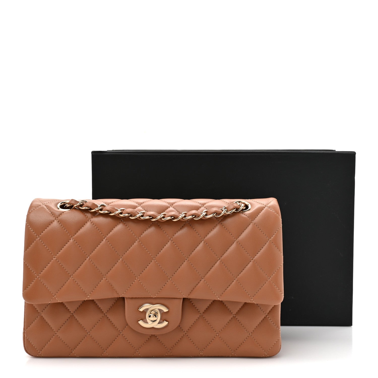 Chanel Lambskin Quilted Medium Double Flap Brown 10 of 10