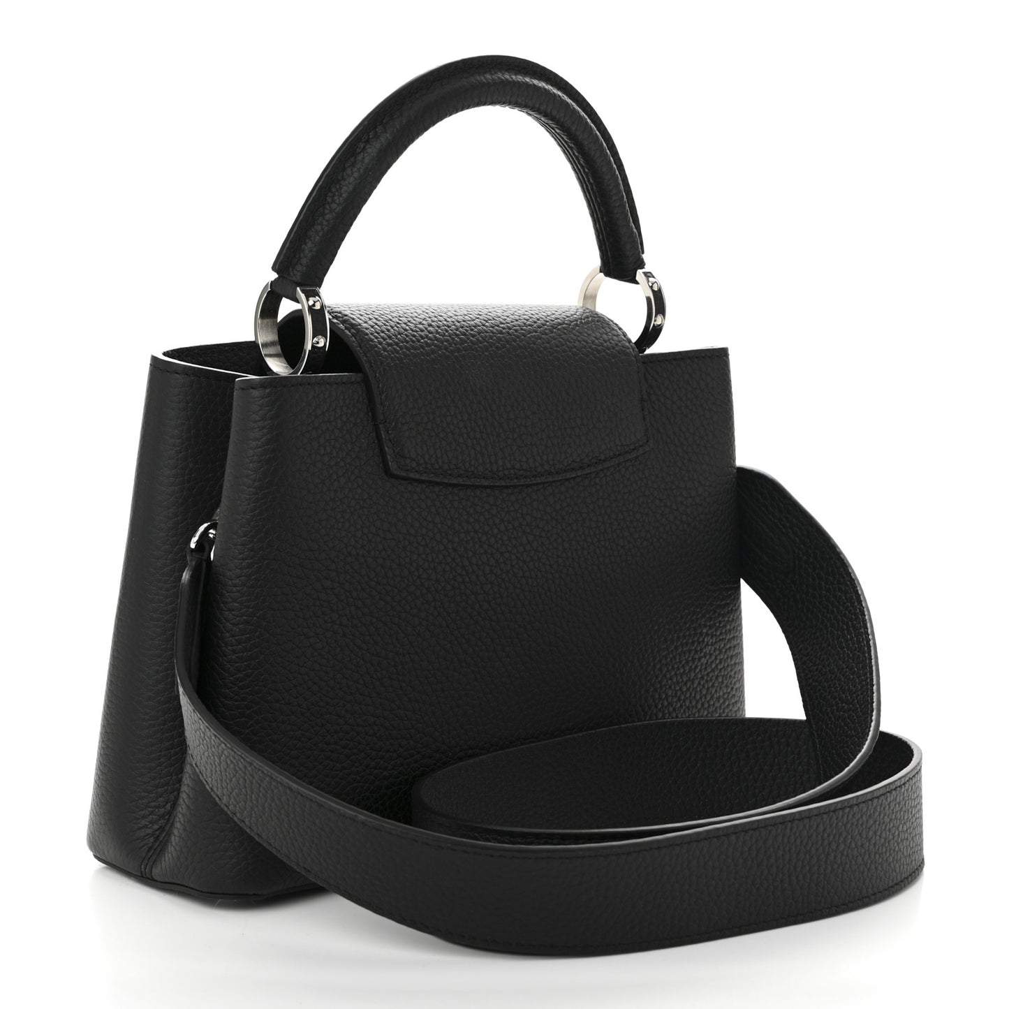 LV X YK Taurillon Inlaid Kusama Flowers Capucines BB Black