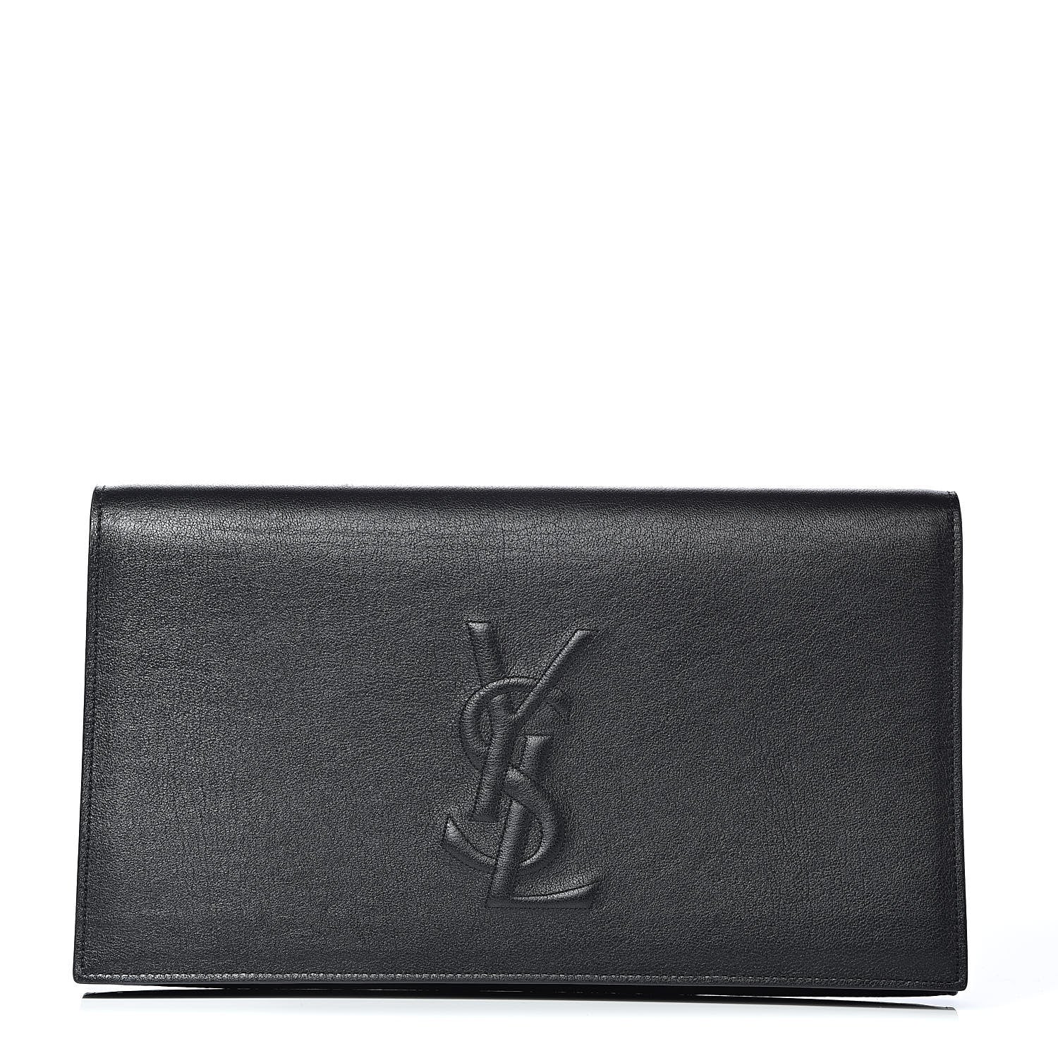 Saint Laurent Calfskin Monogram Large Belle De Jour Clutch Black 1 of 6