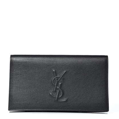 Saint Laurent Calfskin Monogram Large Belle De Jour Clutch Black 1 of 6