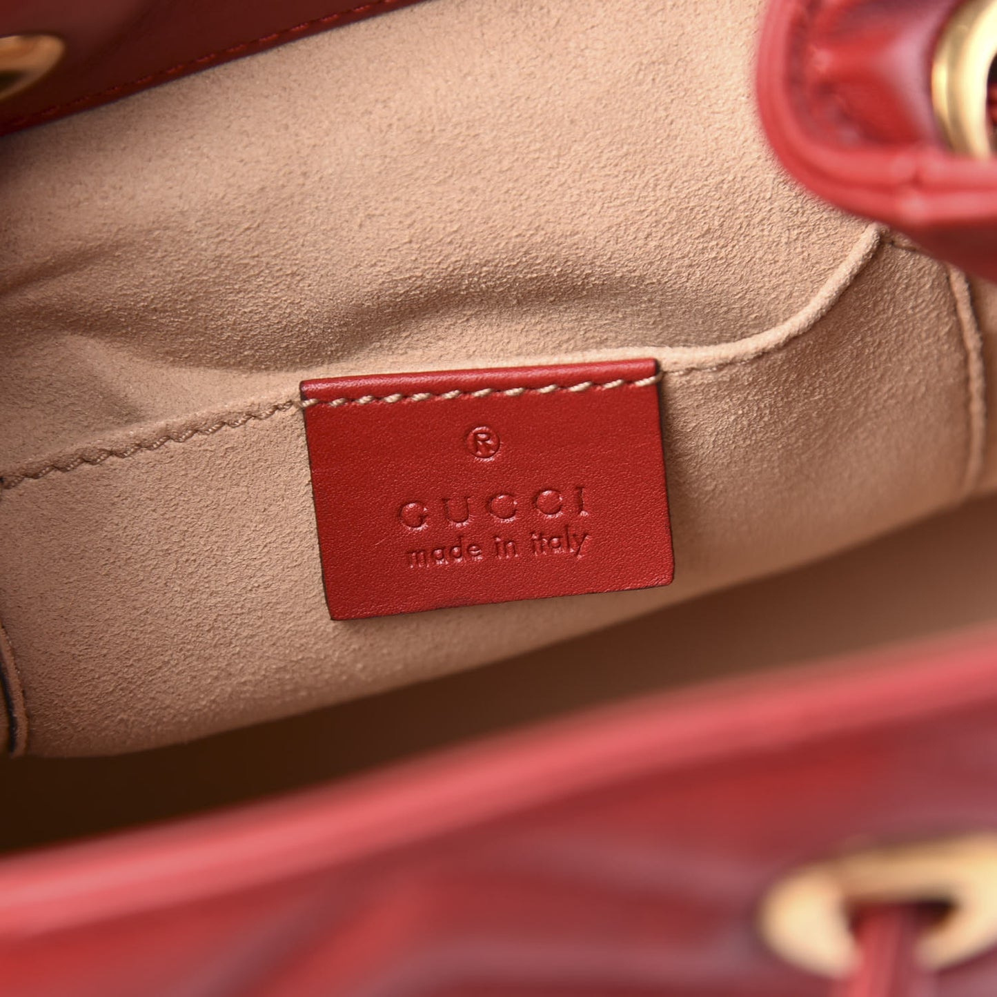 Calfskin Matelasse GG Marmont Flap Backpack Hibiscus Red