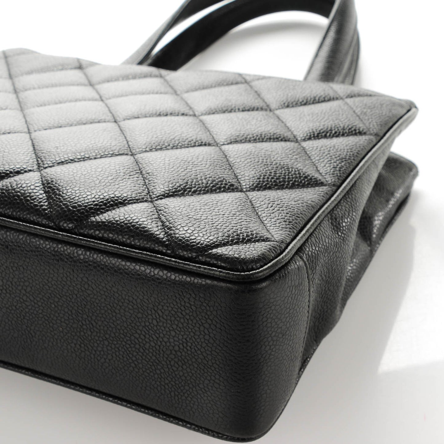 Caviar Quilted Small Tote Black