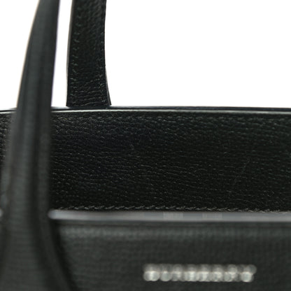 Burberry Grainy Calfskin House Check Small Banner Tote Black 14 of 19